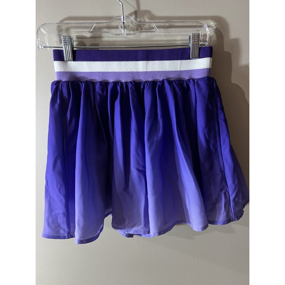 Purple Ombre Skater Jean Shorts with Contrast Waistband